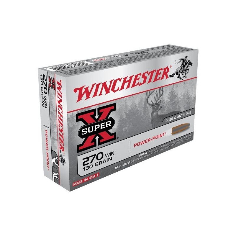 Munitions WINCHESTER Power Point 270 Win 130 grains - 8,4 grammes /20