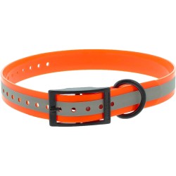 Collier PU ORANGE à bande réfléchissante compatible GARMIN et NUM'AXES