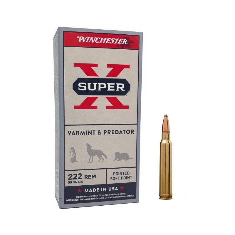 WINCHESTER cal.222 Rem Jacketed Soft Point 50 grains - 3.2 grammes /20